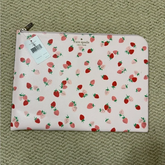 Kate Spade Pink Strawberry Laptop sleeve - Picture 1 of 5